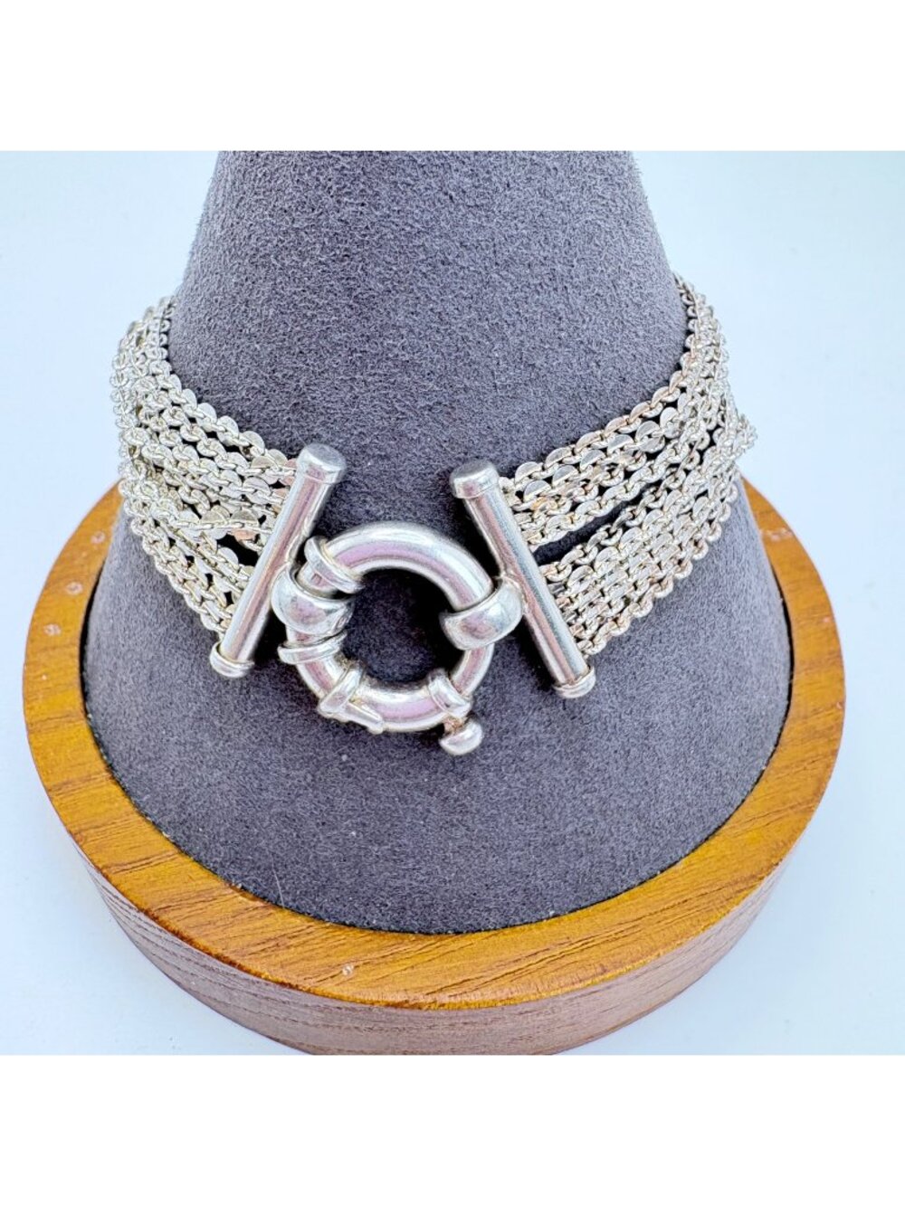 Ten Strand Sterling Silver 925 Circle Link Chain Bracelet Milor Size 7.5" Length